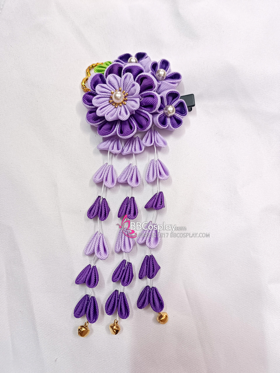 Kanzashi Nhật Bản Tím Đậm-  Lớn