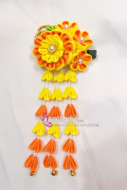 Kanzashi Nhật Bản Vàng Cam - Lớn