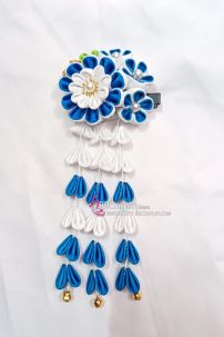 Kanzashi Nhật Bản Xanh Dương Trắng - Lớn