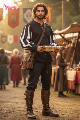 Áo Hiệp Sĩ Trung Cổ - Màu Trắng Đen