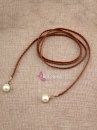 Dây Phụ Kim Tuyến Loại Ngọc Trai - Obijime - Nâu