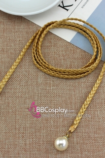 Dây Phụ Kim Tuyến Loại Ngọc Trai - Obijime -Vàng