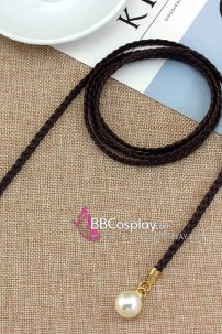 Dây Phụ Kim Tuyến Loại Ngọc Trai - Obijime -  Đen