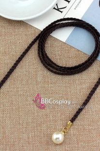 Dây Phụ Kim Tuyến Loại Ngọc Trai - Obijime -  Đen