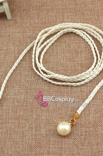 Dây Phụ Kim Tuyến Loại Ngọc Trai - Obijime -Trắng Ngà