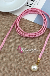 Dây Phụ Kim Tuyến Loại Ngọc Trai - Obijime - Hồng