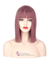 Tóc Giả Tím Khói Ngắn Ngang Vai