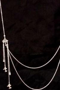 Phụ Kiện Việt Phục - Dây Chuyền Treo Áo Tà Xích - Quạt Trúc Bạc