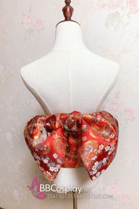 Thắt Lưng Cho Kimono Và Yukata Nhật Gấm Đỏ