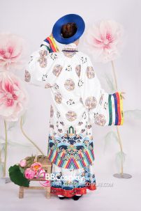 Đồ Cặp Đôi Việt Phục Nhật Bình Trắng - Mãng Lan Xanh Dương