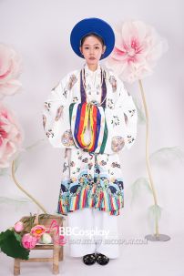 Đồ Cặp Đôi Việt Phục Nhật Bình Trắng - Mãng Lan Xanh Dương