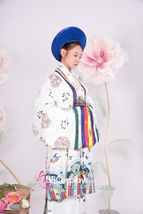 Đồ Cặp Đôi Việt Phục Nhật Bình Trắng - Mãng Lan Xanh Dương