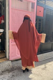 Khăn Trùm Khimar Màu Đỏ Nâu