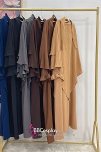 Khăn Trùm Khimar Màu Vàng Nâu