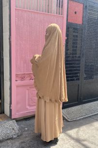 Khăn Trùm Khimar Màu Vàng Nâu