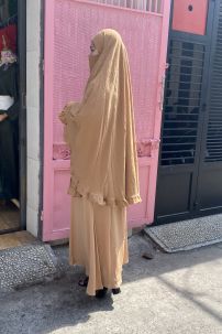 Khăn Trùm Khimar Màu Vàng Nâu