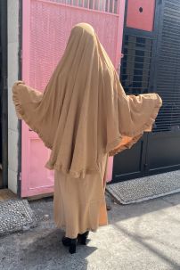 Khăn Trùm Khimar Màu Vàng Nâu