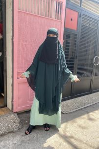 Khăn Trùm Khimar Màu Xanh Rêu