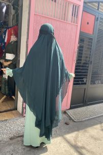 Khăn Trùm Khimar Màu Xanh Rêu