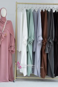 Đồ Phụ Nữ Hồi Giáo Tay Ôm -  Khăm Trùm Đầu Khimar Tam Giác 2 Lớp
