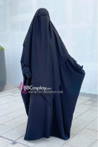 Đồ Phụ Nữ Hồi Giáo Tay Ôm -  Khăm Trùm Đầu Khimar Tam Giác 2 Lớp