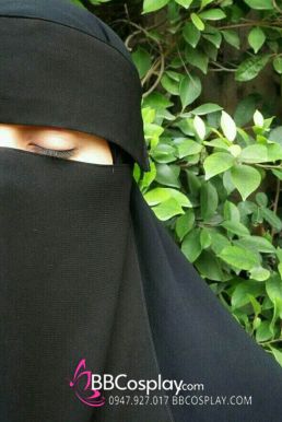 Trang Phục Phụ Nữ Hồi Giáo Tay Ôm -  Khăm Trùm Đầu Khimar Tam Giác 2 Lớp
