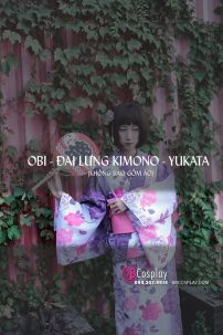 Đai Lưng Kimono Nhật Nơ Hồng Nhạt Hoa Anh Đào