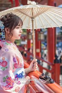 Đai Lưng Kimono Nhật Nơ Xanh Dương Nhạt Hoạ Tiết Hoa Anh Đào Chìm