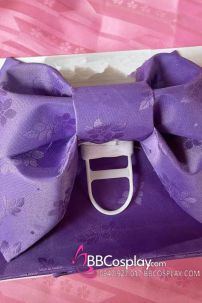 Đai Lưng Kimono Nhật Tím Đậm Hoa Sakura