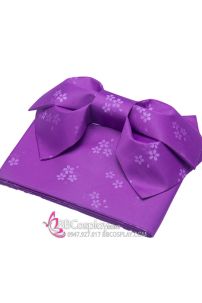 Đai Lưng Kimono Nhật Tím Hồng - Hoạ Tiết Hoa Sakura Lớn