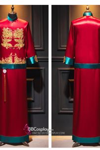 Đồ Cưới Phong Cách Trung Hoa Mẫu Đỏ Xanh Đính Cườm Long Phụng 2024