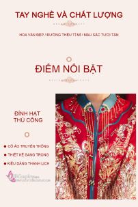 Đồ Cưới Phong Cách Trung Hoa Mẫu Đỏ Xanh Đính Cườm Long Phụng 2024