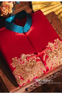 Đồ Cưới Phong Cách Trung Hoa Mẫu Đỏ Xanh Đính Cườm Long Phụng 2024