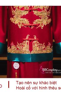 Đồ Cưới Phong Cách Trung Hoa Mẫu Đỏ Xanh Đính Cườm Long Phụng 2024