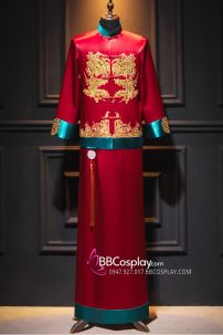 Đồ Cưới Phong Cách Trung Hoa Mẫu Đỏ Xanh Đính Cườm Long Phụng 2024