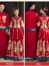 Trang Phục Tân Lang - Mẫu Đỏ Xanh Đính Cườm Long Phụng 2024