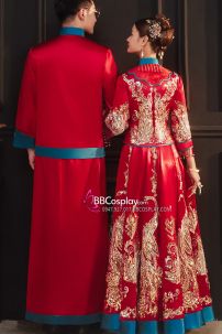 Hỷ Phục Tân Nương -  Mẫu Đỏ Xanh Đính Cườm Long Phụng 2024