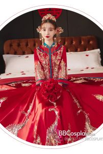 Hỷ Phục Tân Nương -  Mẫu Đỏ Xanh Đính Cườm Long Phụng 2024