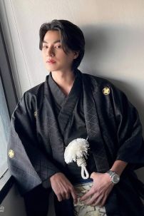 Đồ Kimono Nam Xanh Đen Hoạ Tiết Hình Thôi