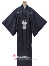 Trang Phục Kimono Nam Xanh Đen Hoạ Tiết Hình Thôi