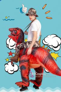 Mascot Khủng Long Đỏ Bơm Hơi