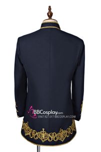 Vest Hoàng Gia Vest Màu Xanh Nave Hoạ Tiết Thêu Chỉ Vàng