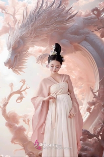 Trang Phục Cổ Trang Long Mẫu Cho Mẹ Bầu