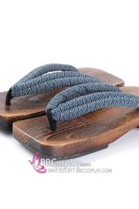 Guốc Gỗ Geta Bản Gỗ Quai Sóng Biển