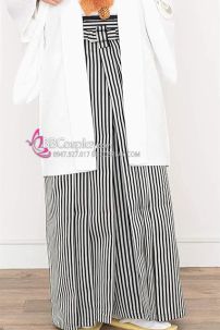 Chỉ Hakama Sọc Đen Trắng
