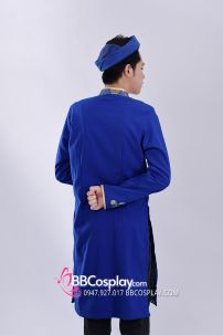 Áo Dài Nam Xanh Dương Rồng Vàng