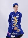 Áo Dài Nam Xanh Dương Rồng Vàng