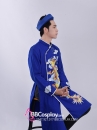 Áo Dài Nam Xanh Dương Rồng Vàng