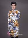 Áo Dài Nam Trắng Gấm Rồng Xanh