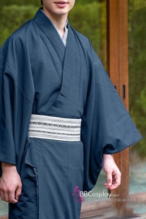 Trang Phục Nagagi Xám Xanh Kèm Haori Chuẩn Nhật